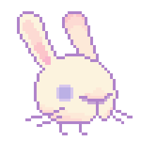 A bouncing rabbit with just a head and legs.